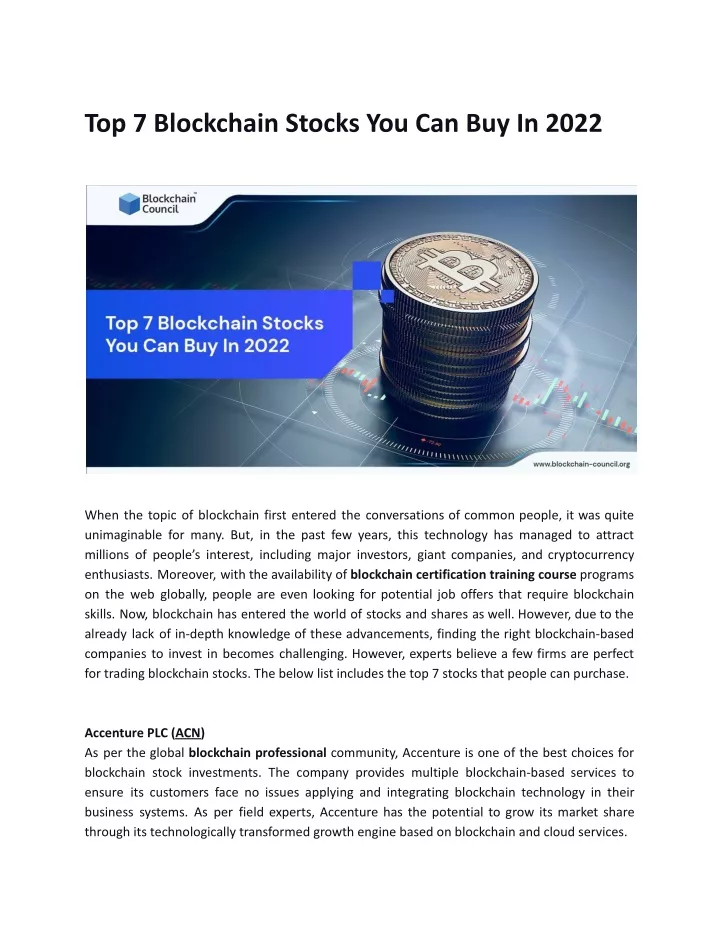 what are the best blockchain stocks to buy