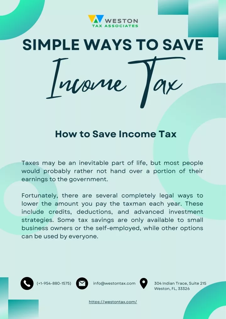 PPT Simple Ways to Save Tax Weston Tax Associate PowerPoint