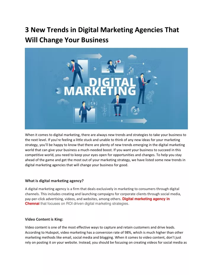 PPT - 3 New Trends in Digital Marketing Agencies That Will Change Your ...