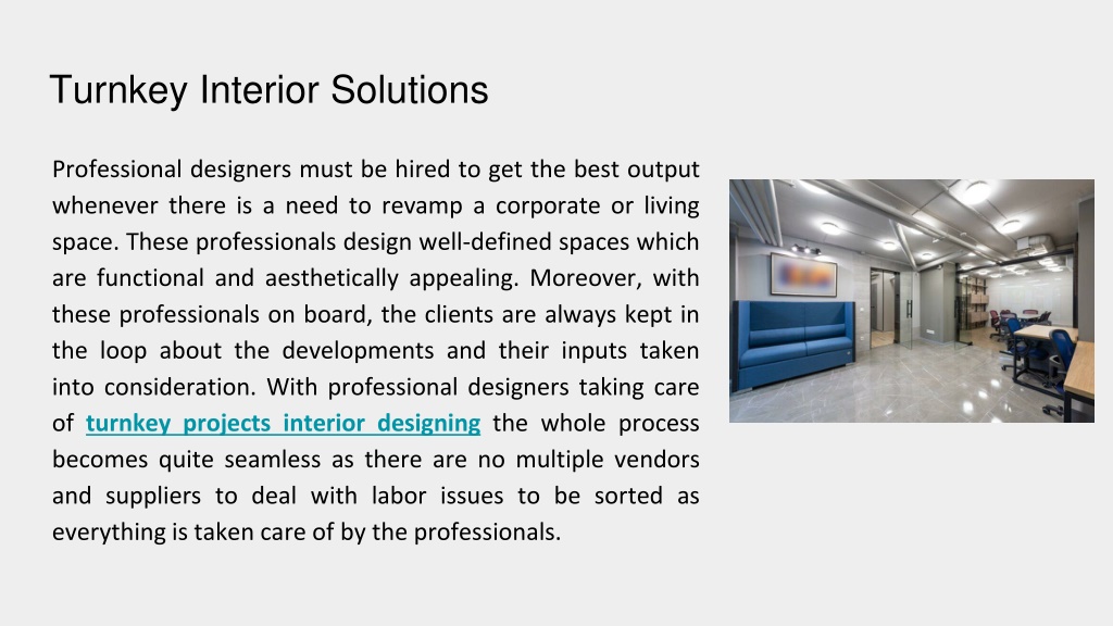 PPT - Why Hire Professional Interior Designing Firms for Turnkey ...