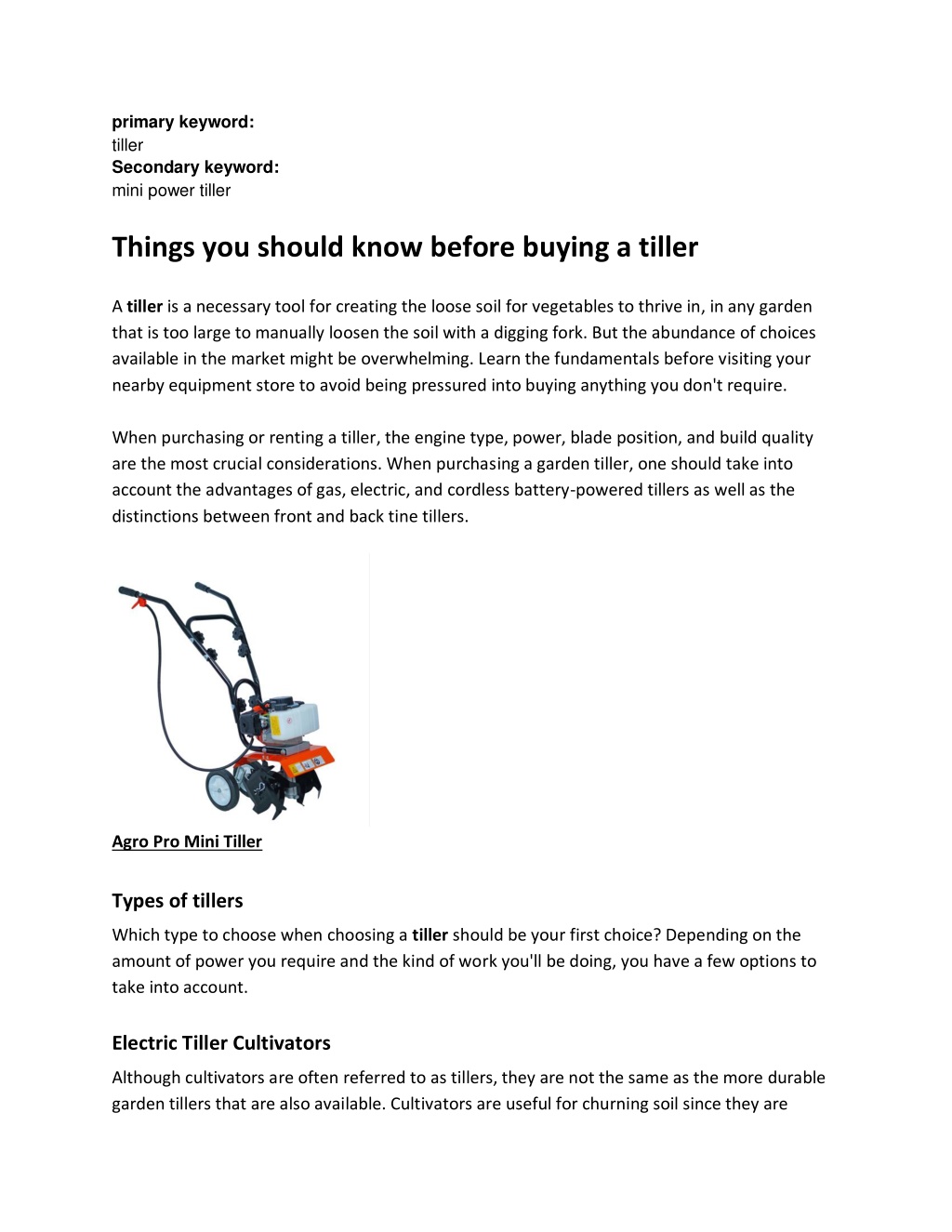 PPT - Things you should know before buying a tiller PowerPoint ...