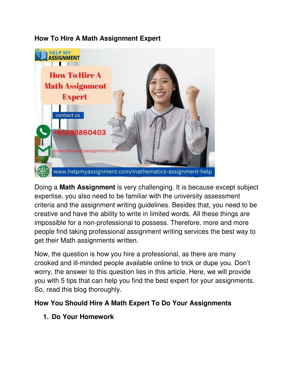 math assignment expert