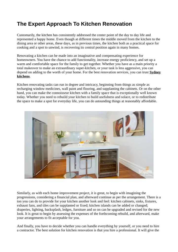 PPT - The Expert Approach To Kitchen Renovation PowerPoint Presentation ...