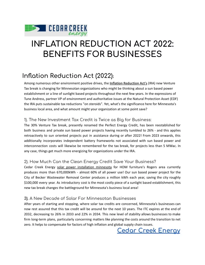 PPT - Inflation Reduction Act Of 2022 PowerPoint Presentation, Free ...