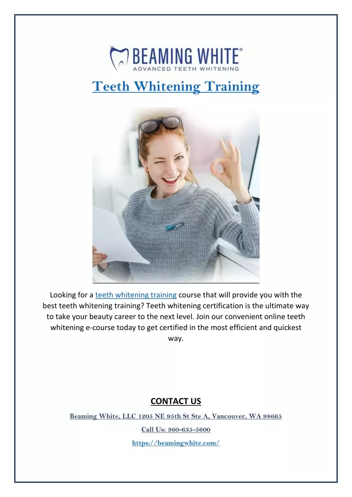 PPT Looking For a Teeth whitening training institute? PowerPoint