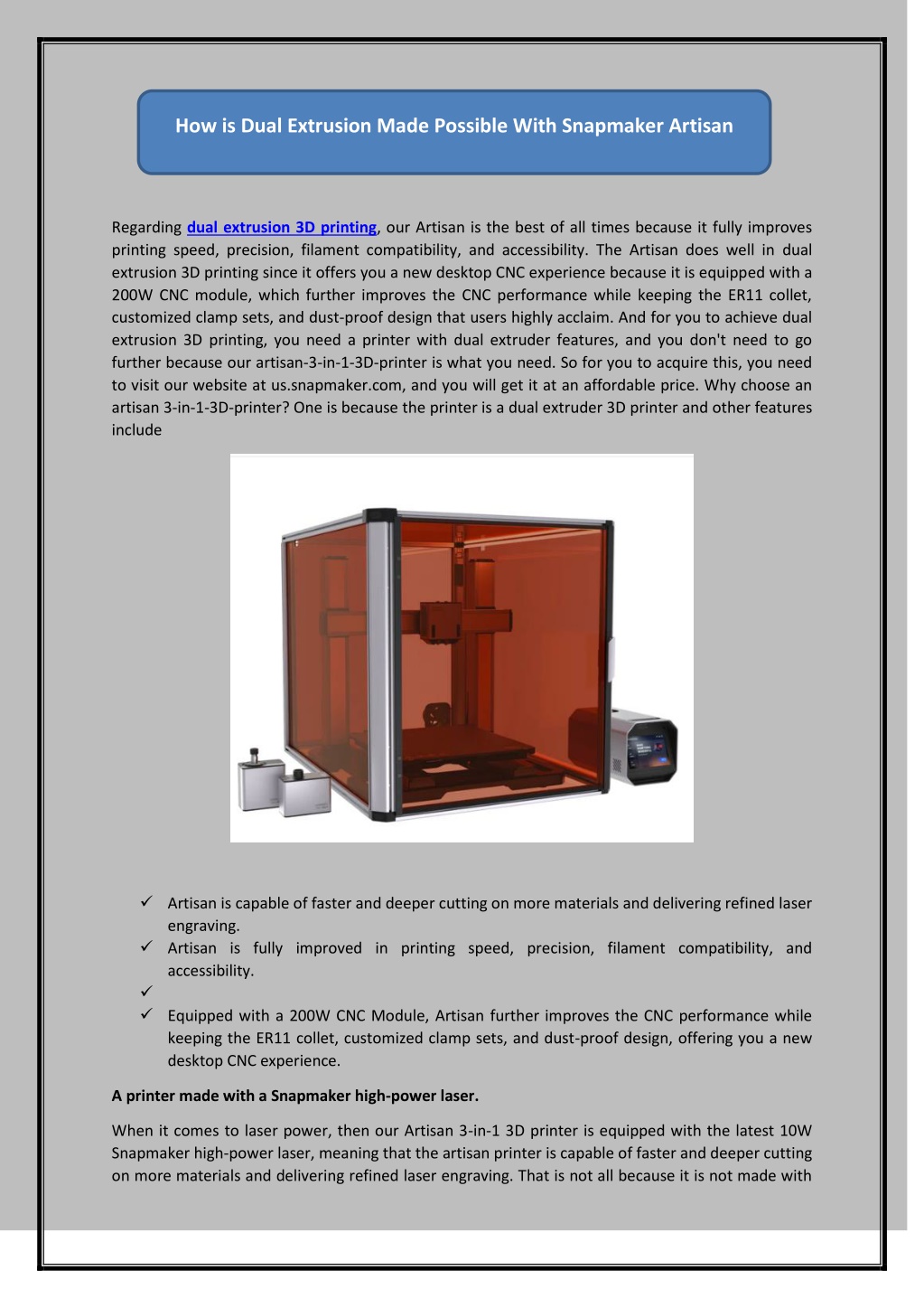 PPT How is Dual Extrusion Made Possible With Snapmaker Artisan