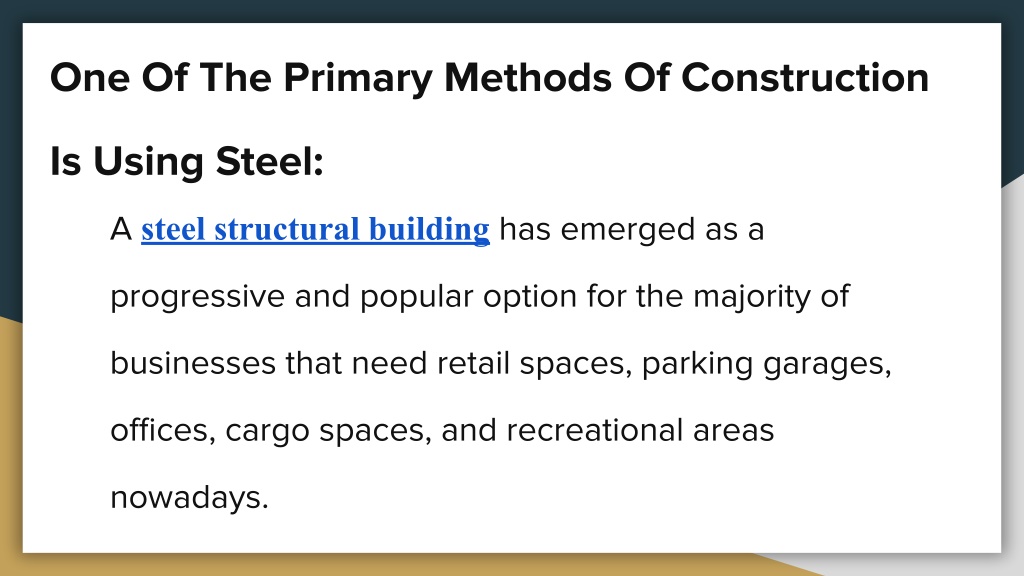 PPT - Steel Building PowerPoint Presentation, free download - ID:11616122