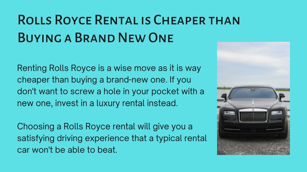 Premium Rental Benefits of Rolls-Royce