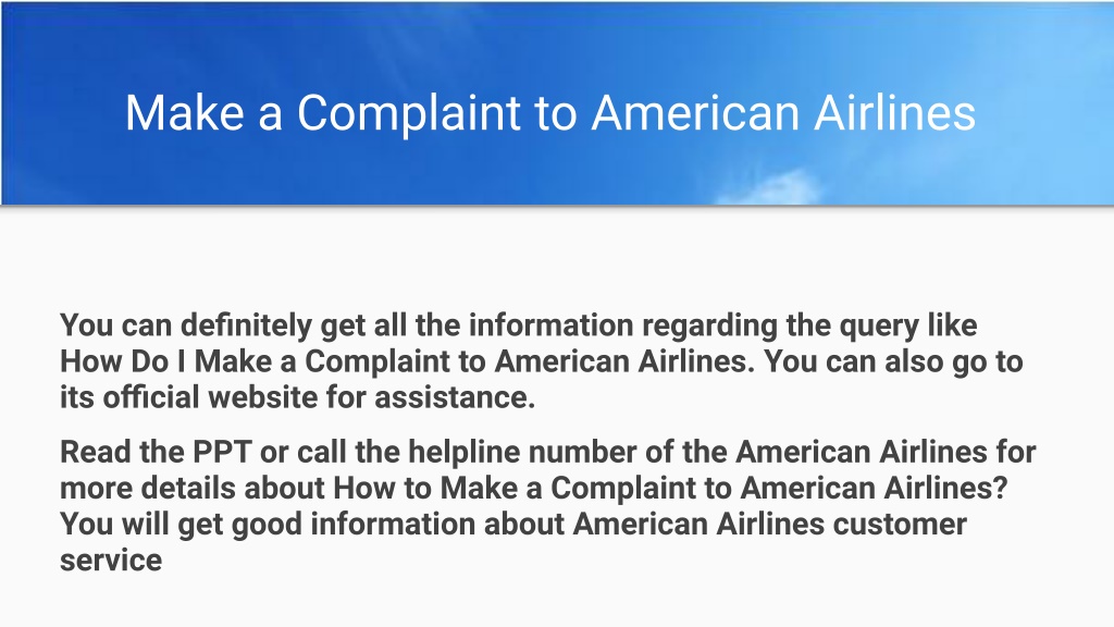 ppt-how-do-i-make-a-complaint-to-american-airlines-powerpoint