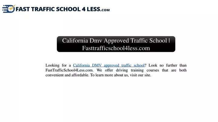 ca dmv approved traffic schools