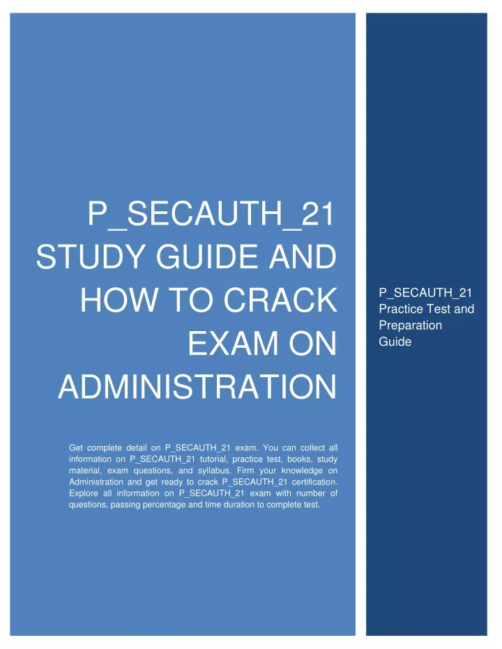 P-SECAUTH-21 Prüfungsvorbereitung