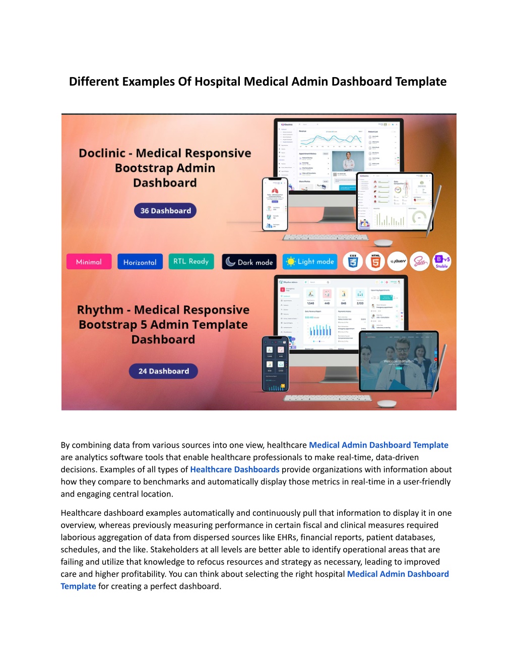 PPT - Different Examples Of Hospital Medical Admin Dashboard Template ...