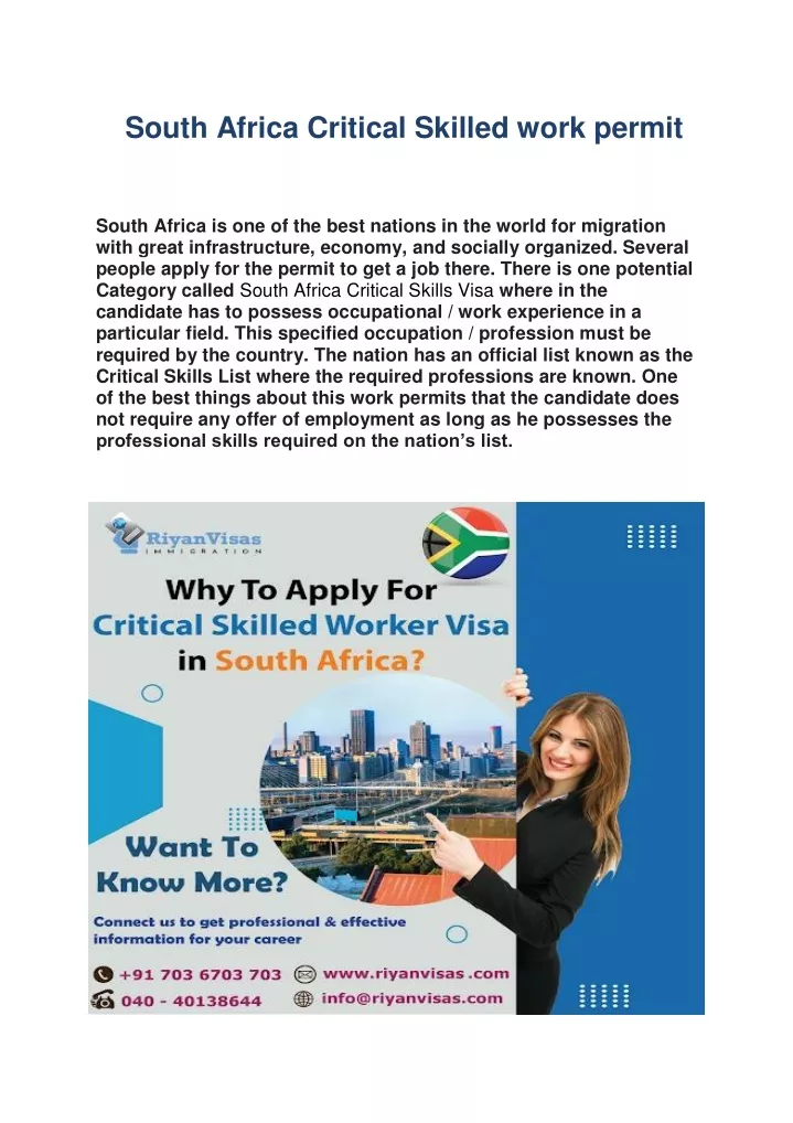 PPT South Africa Critical Skilled work permit111 PowerPoint