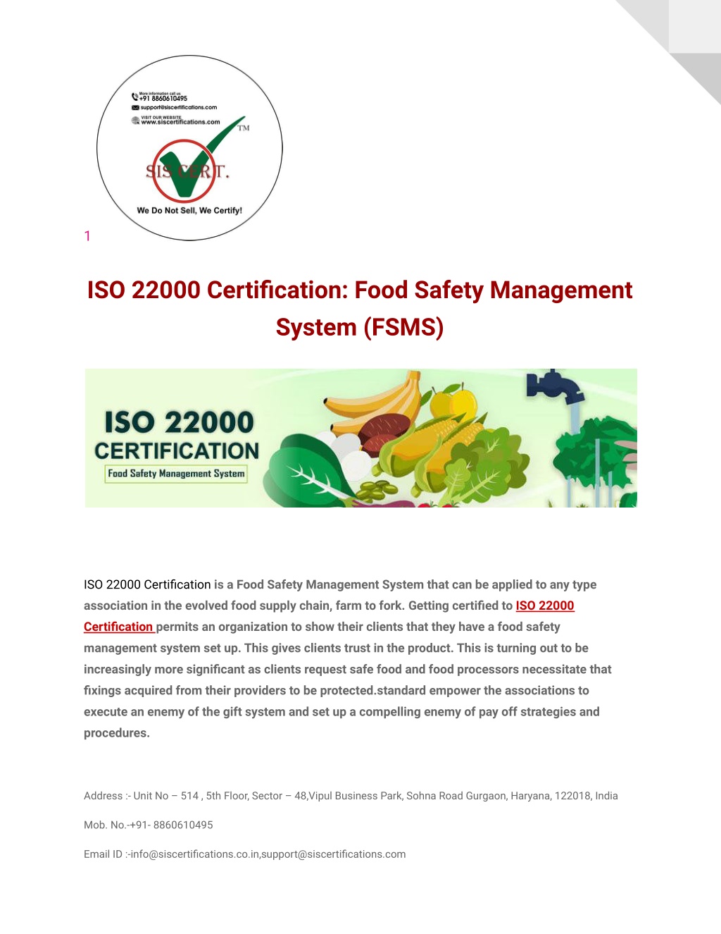 Ppt Iso 22000 Certification Food Safety Management System Fsms Powerpoint Presentation Id 8752