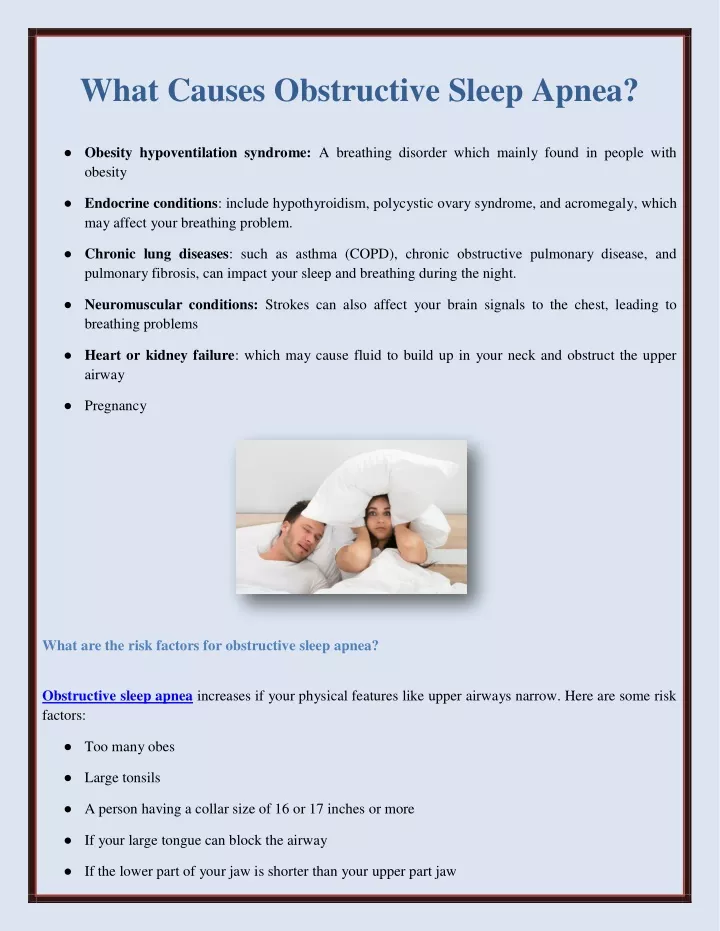 Ppt What Causes Obstructive Sleep Apnea Powerpoint Presentation Free Download Id11623440 6716