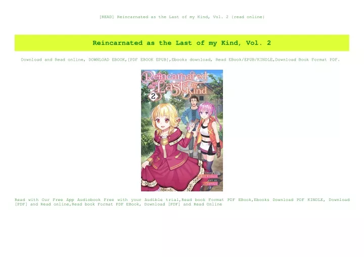 Reincarnated as the Last of my Kind, Vol. 1 by Kiri Komori Reincarnated as the Last of my Kind, Vol. 1 by Kiri Komori