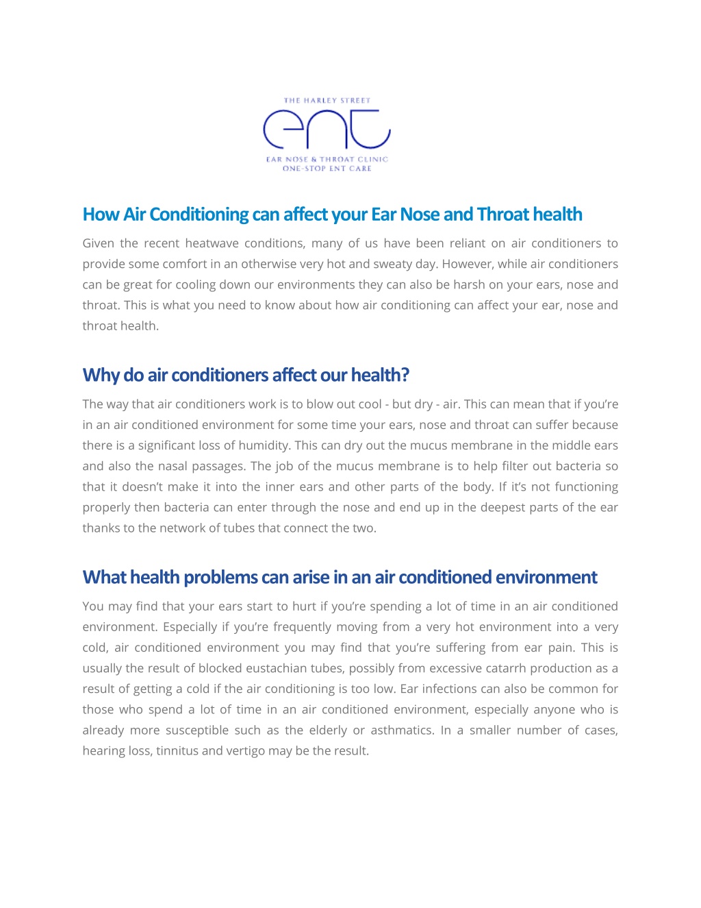 PPT How Air Conditioning can affect your Ear Nose and Throat health