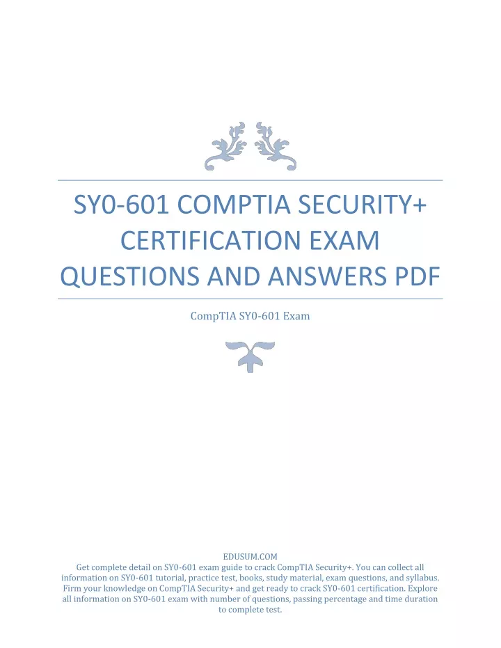 SY0-601 Zertifizierung