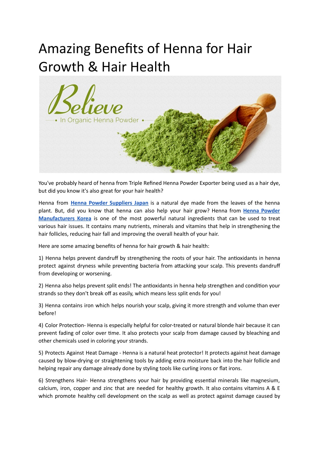 PPT - Amazing Benefits of Henna for Hair Growth & Hair Health ...