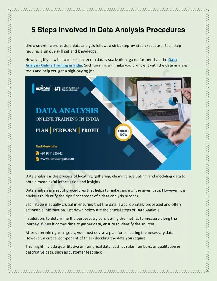 PPT - 5 Steps Involved in Data Analysis Procedures PowerPoint ...