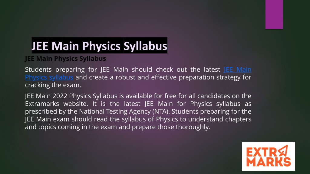 PPT - JEE Main Physics Syllabus PowerPoint Presentation, Free Download ...