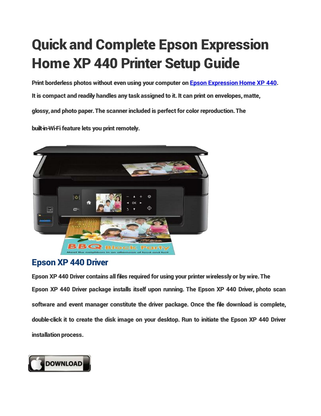 Ppt Quick And Complete Epson Expression Home Xp 440 Printer Setup Guide Powerpoint 5618