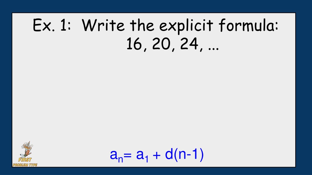 Ppt Sept 14 Arithmetic Sequences Explicit Formula Powerpoint Presentation Id11626178 0074