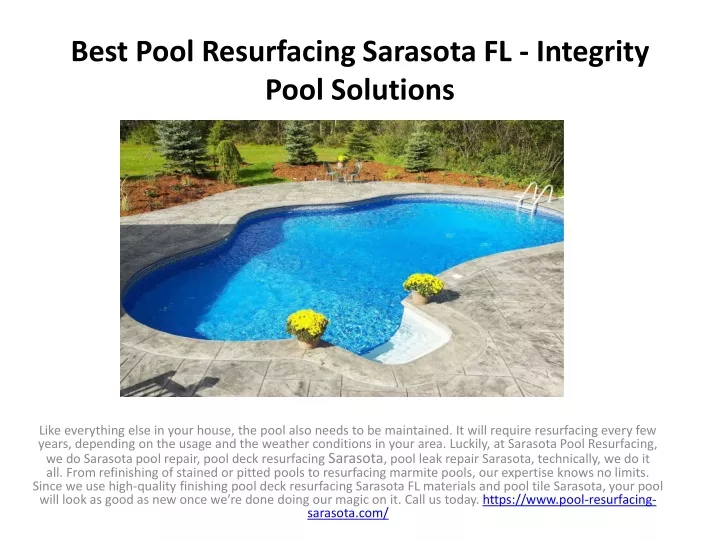 PPT Best Pool Resurfacing Sarasota FL Integrity Pool Solutions