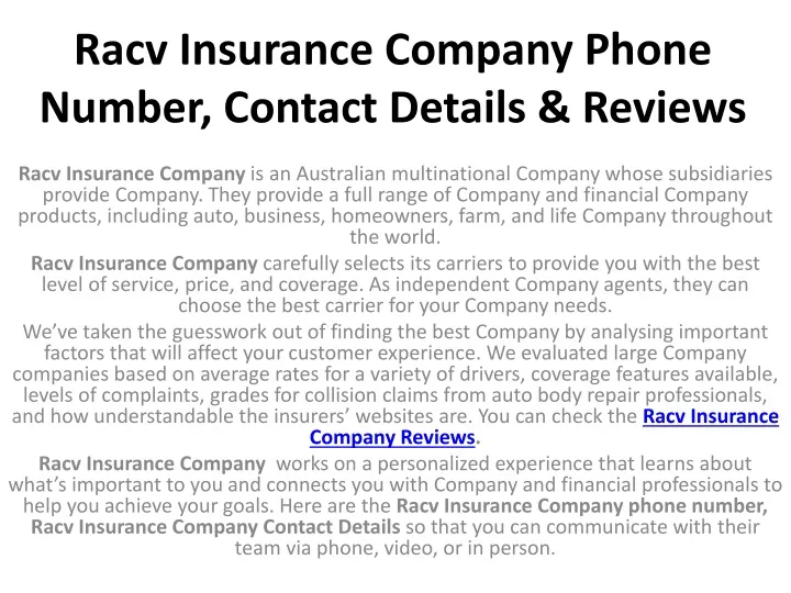 ppt-racv-insurance-company-reviews-phone-number-contact-details