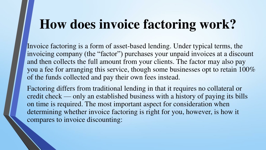 PPT - Invoice Factoring A Quick Way To Get Cash PowerPoint Presentation ...