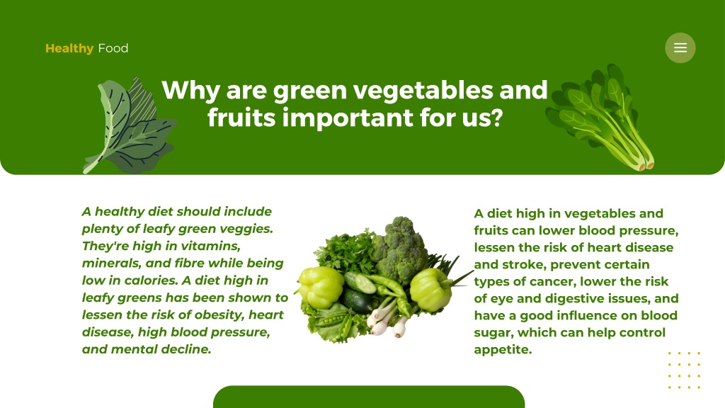 PPT - Benefits of Eating Green Vegetables PowerPoint Presentation, free ...