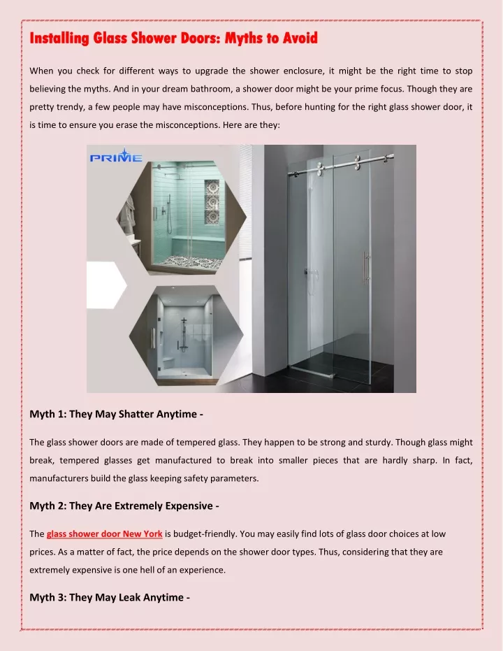 Ppt Installing Glass Shower Doors Myths To Avoid Powerpoint