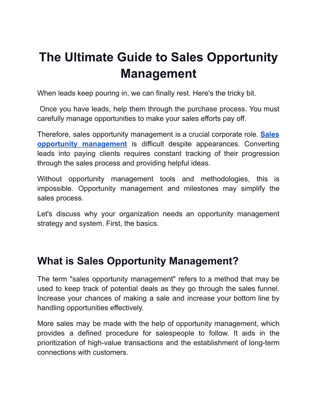 PPT   The Ultimate Guide To Sales Opportunity Management PowerPoint