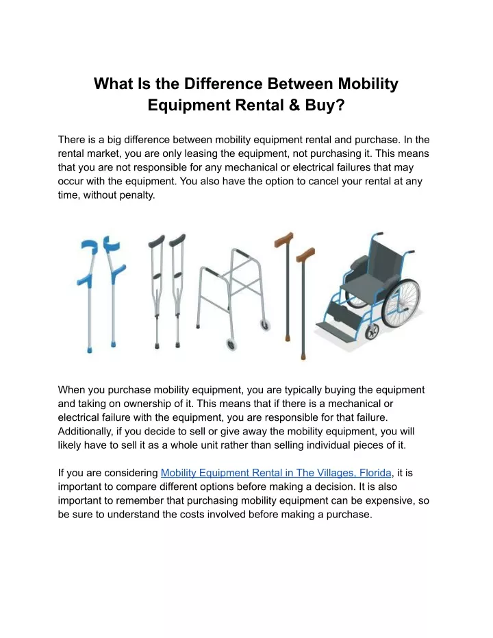 PPT What Is the Difference Between Mobility Equipment Rental & Buy