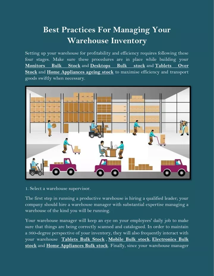 PPT - Best Practices For Managing Your Warehouse Inventory PowerPoint ...