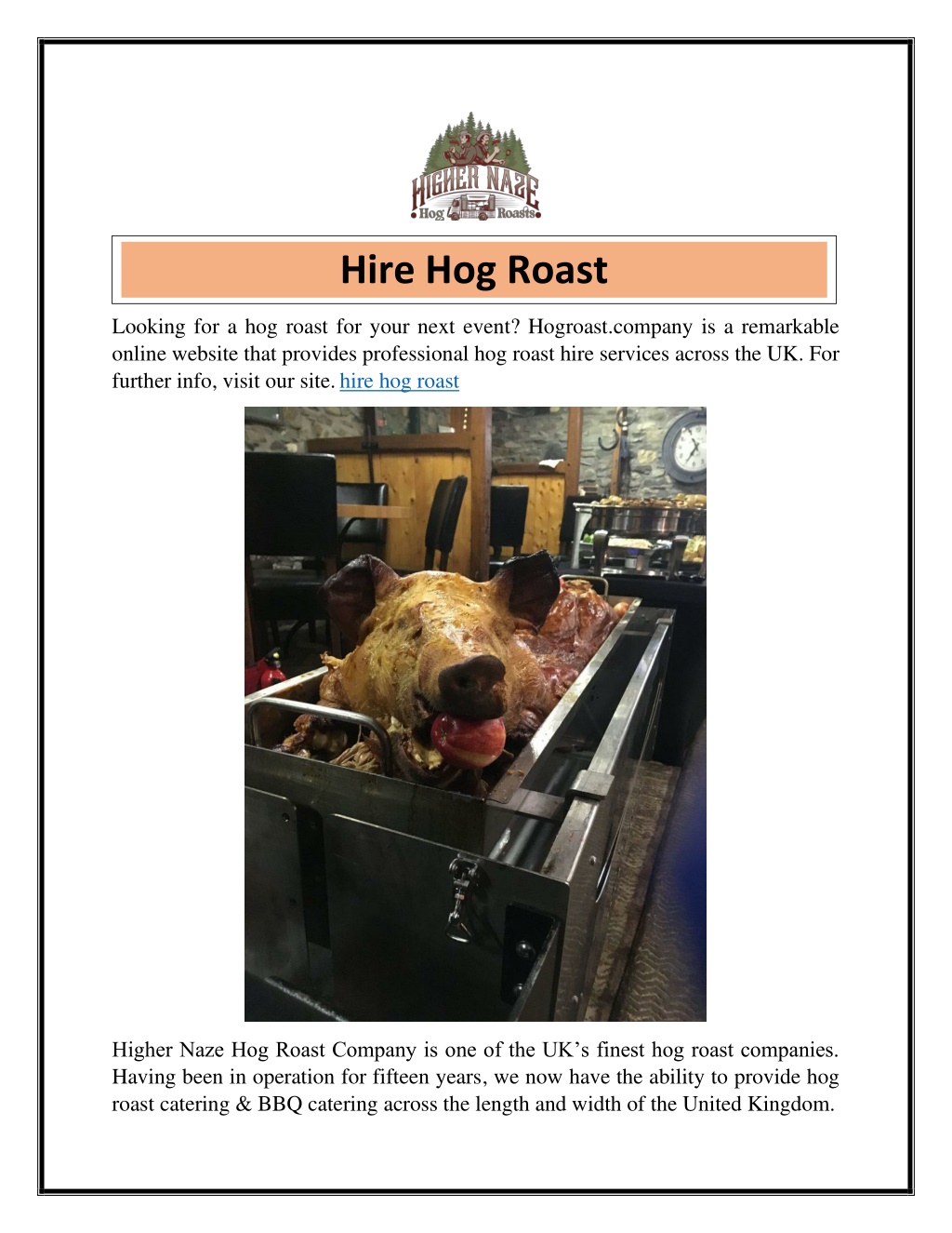 PPT Hire Hog Roast PowerPoint Presentation, free