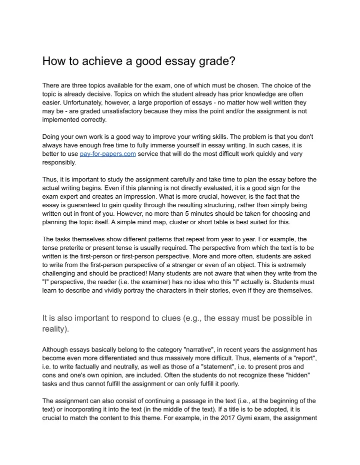 get good essays