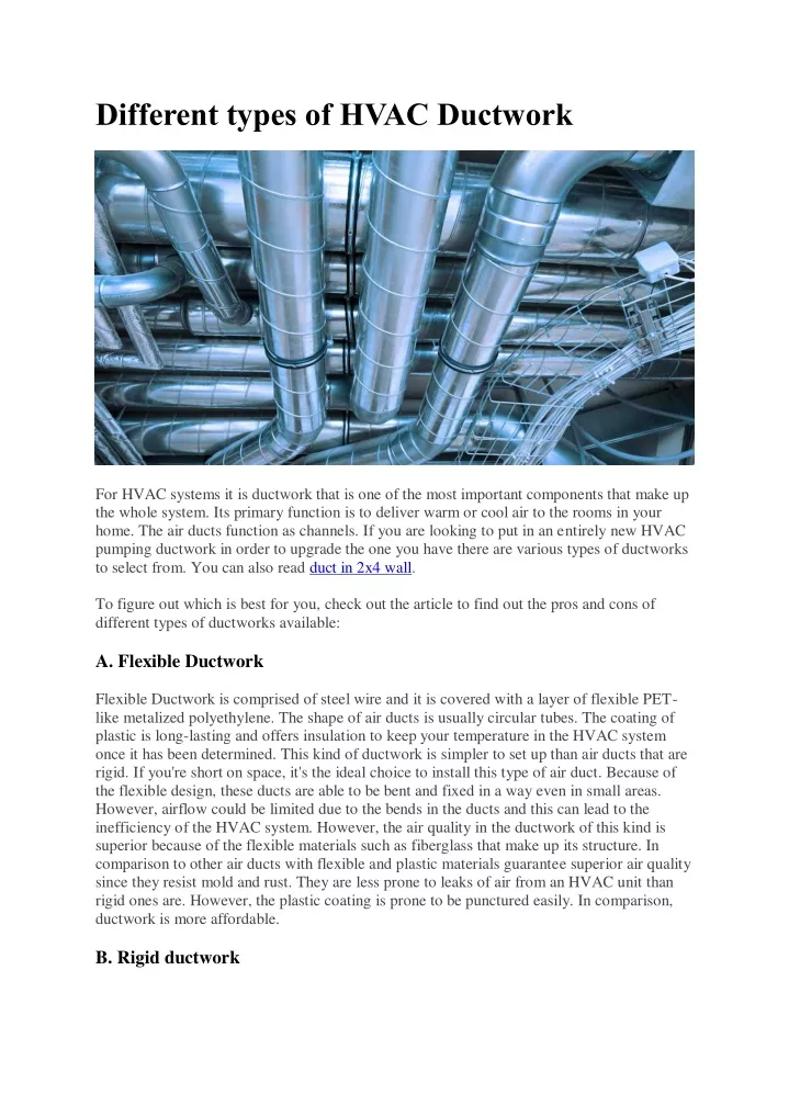 PPT - Different types of HVAC Ductwork. PowerPoint Presentation, free ...