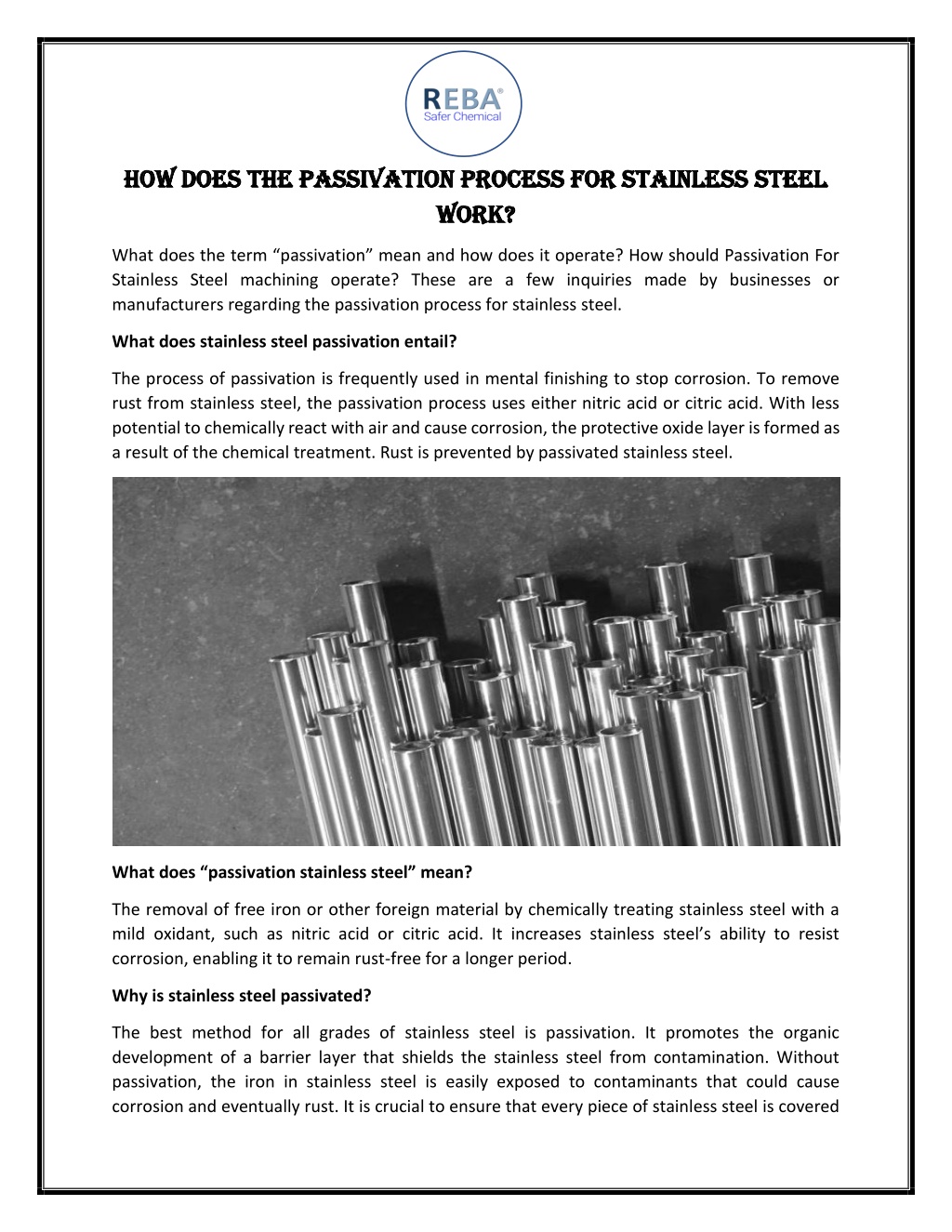 PPT - How Does The Passivation Process For Stainless Steel Work ...