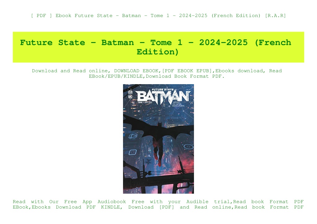 PPT [ PDF ] Ebook Future State Batman Tome 1 20242025 (French