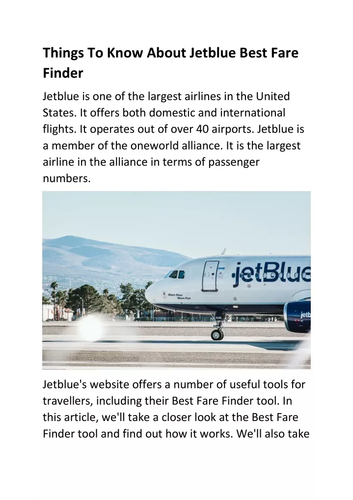 PPT Things To Know About Jetblue Best Fare Finder PowerPoint