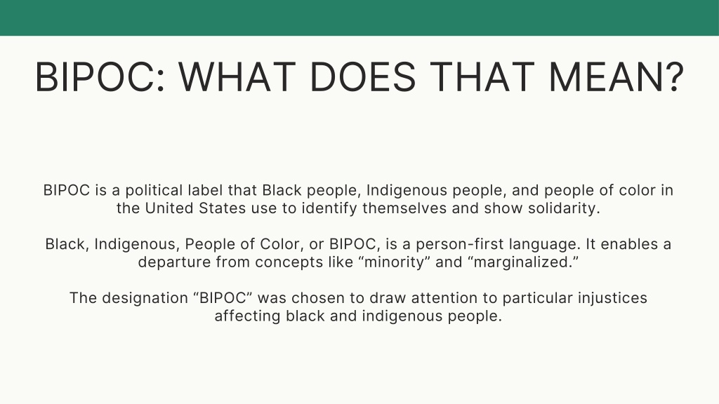 PPT - The Emergence Of BIPOC - Meaning And Explanation PowerPoint ...