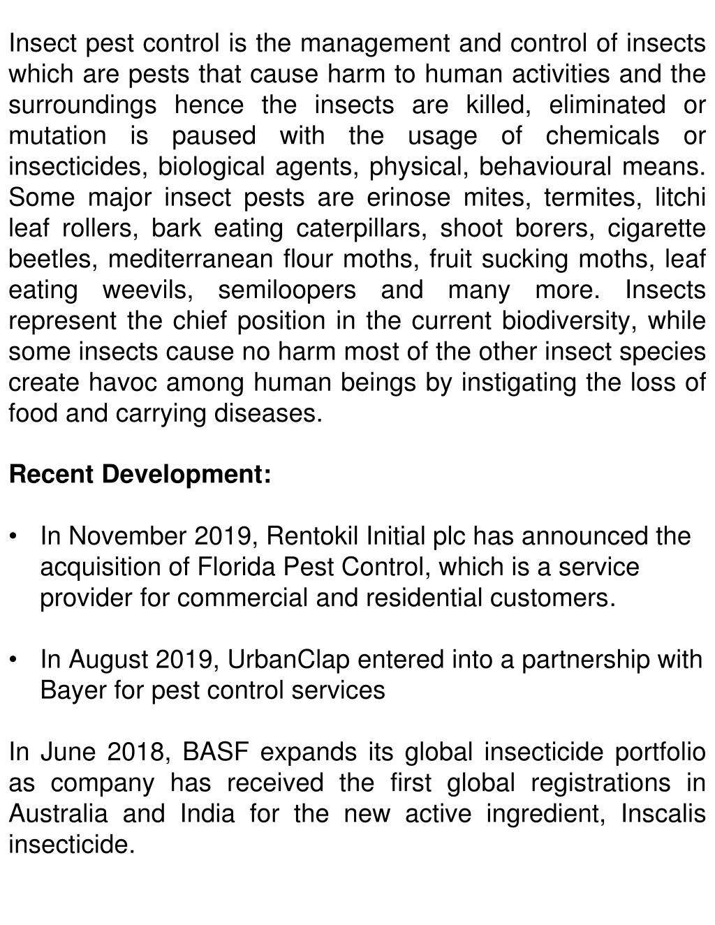 Press Control Insect PPT - Insect Pest Control Market by type, by application| COVID-19 ...