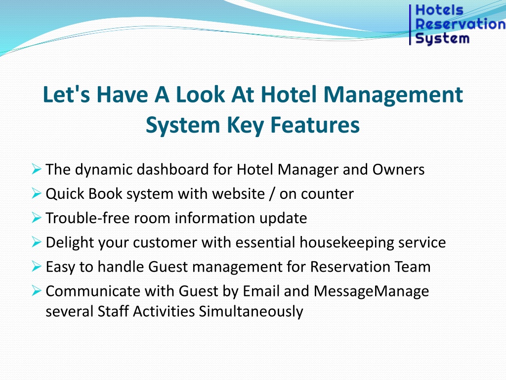 PPT Hotel Management System PowerPoint Presentation Free Download 