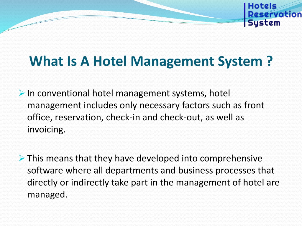 presentation of hotel management system