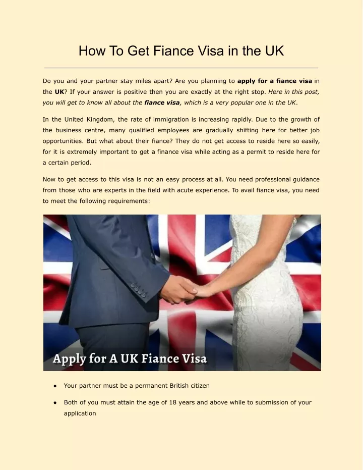 PPT How To Get Fiance Visa In The UK PowerPoint Presentation Free 