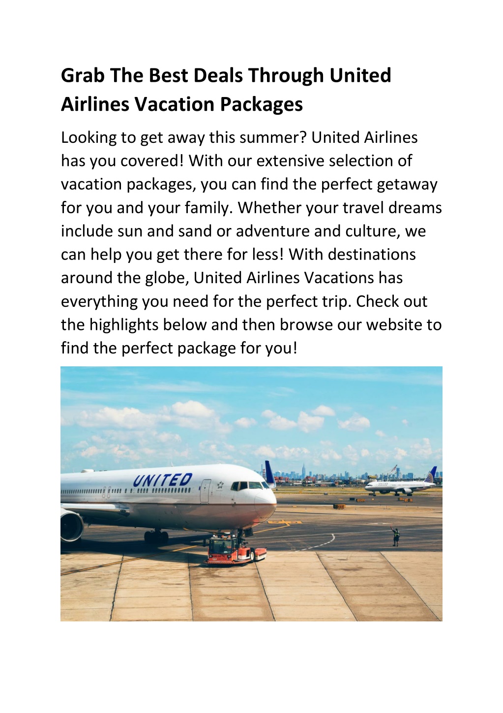 PPT Grab The Best Deals Through United Airlines Vacation Packages