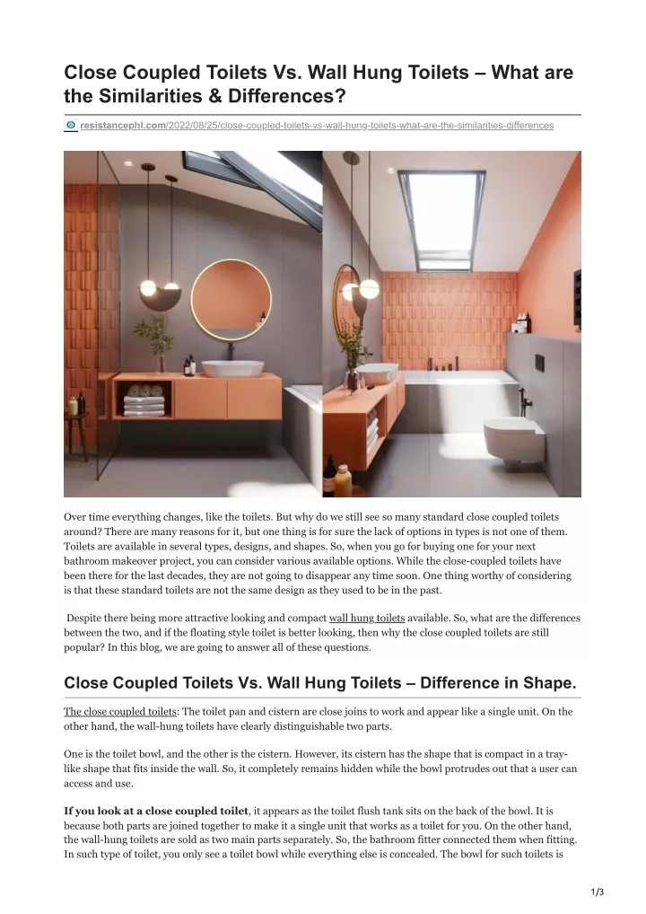 PPT Close Coupled Toilets Vs Wall Hung Toilets What are the