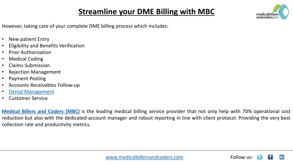 Ppt Streamline Your Dme Billing With Mbc Powerpoint Presentation Free Download Id 11637424