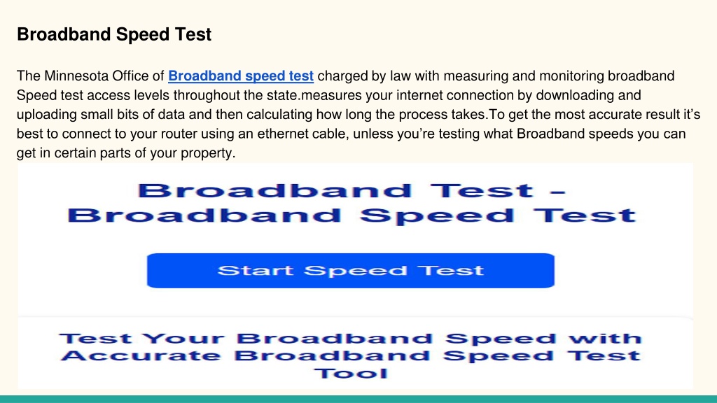 PPT - Broadband Speed Test PowerPoint Presentation, Free Download - ID ...